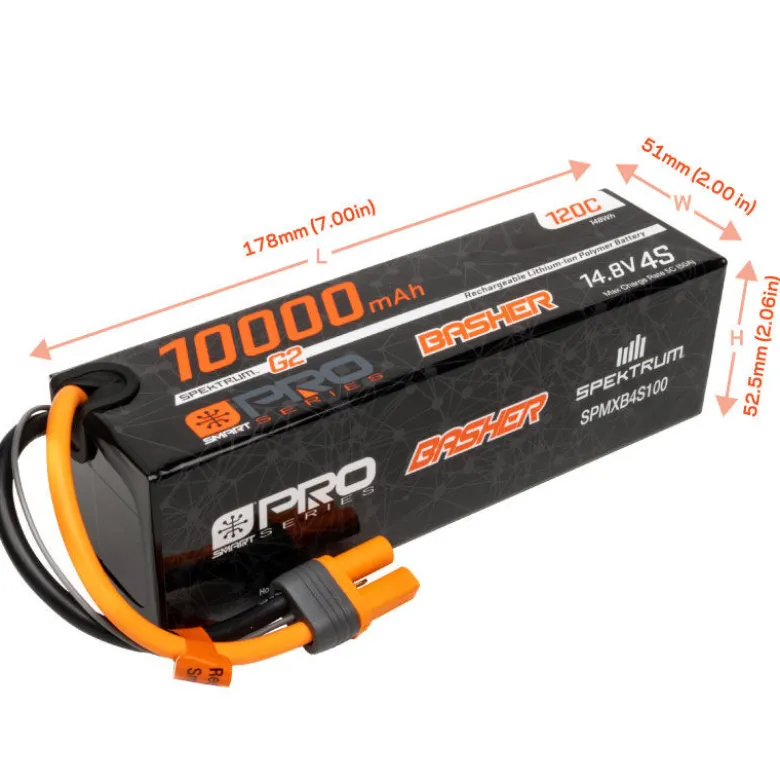 14.8V 10000mAh 4S 120C Smart G2 Pro Basher LiPo Battery: IC5